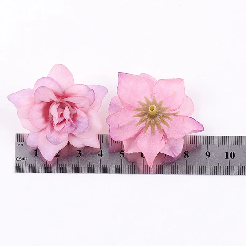 

10Pcs Artificial Flower 4.5cm Silk Rose Head For Wedding Home New Year Decoration DIY Garland Scrapbook Gift Box Craft Flower