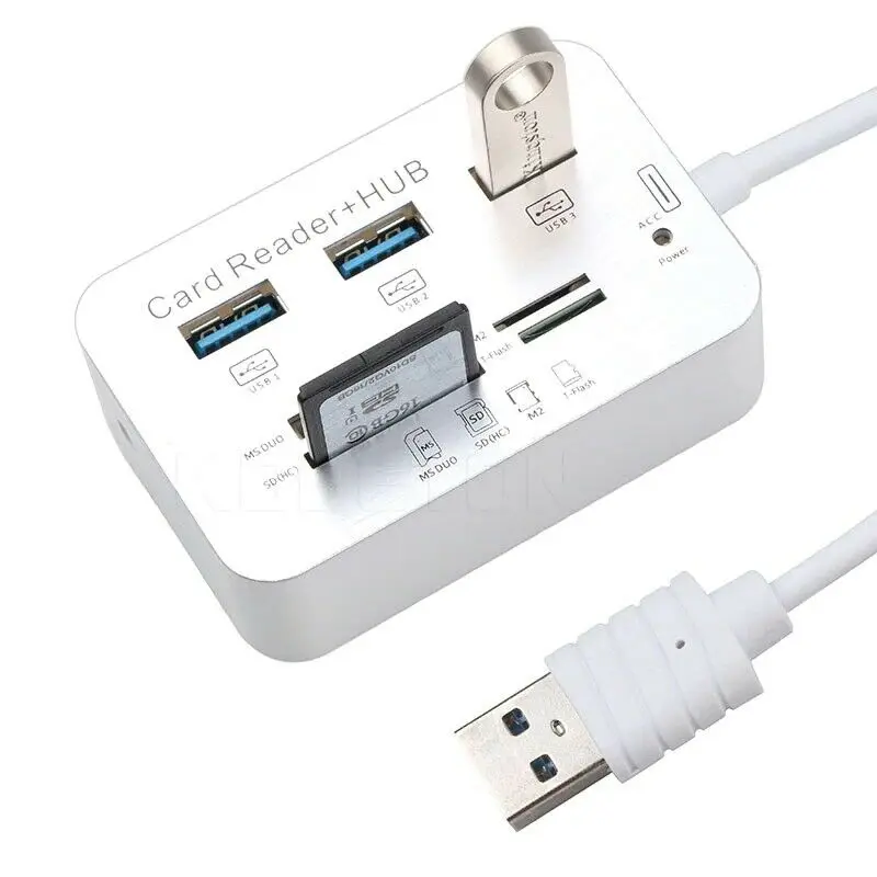 

✅USB 3.0 3Port HUB Verteiler Splitter Adapter Multiport Kartenleser Laptop PC✅