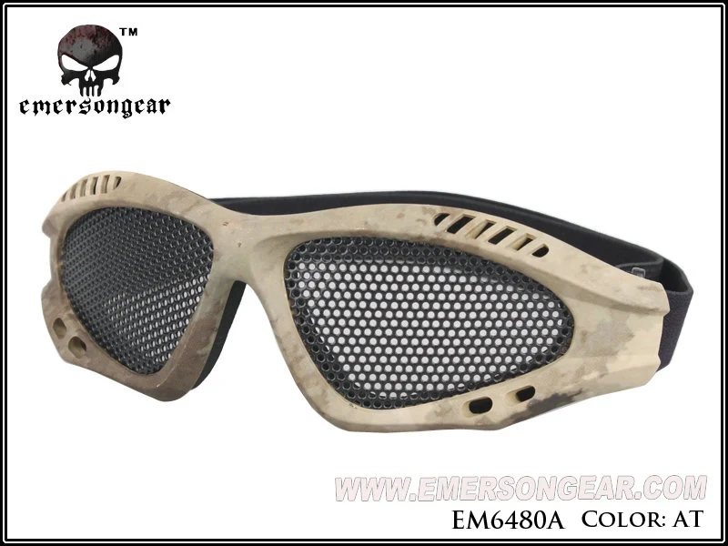 AT Emersongear Эмерсон ноль очки Painball Защита Для Страйкбола Очки стальная сетка военный Пейнтбольный шлем очки для пеших прогулок - Цвет: AT