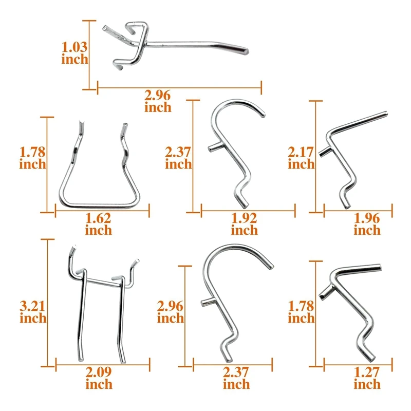 

50 Piece Pegboard Hooks Assortment With Metal Hooks Sets Hook Metal Pegboard Peg Locks For Organizing Tools