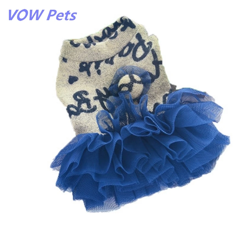 

VOW Dog Cat Dress Tutu Heart Letter Design Pet Puppy Sweater Fluffy Skirt Autumn/Winter Warm Clothes Apparel New Hot 5 Sizes