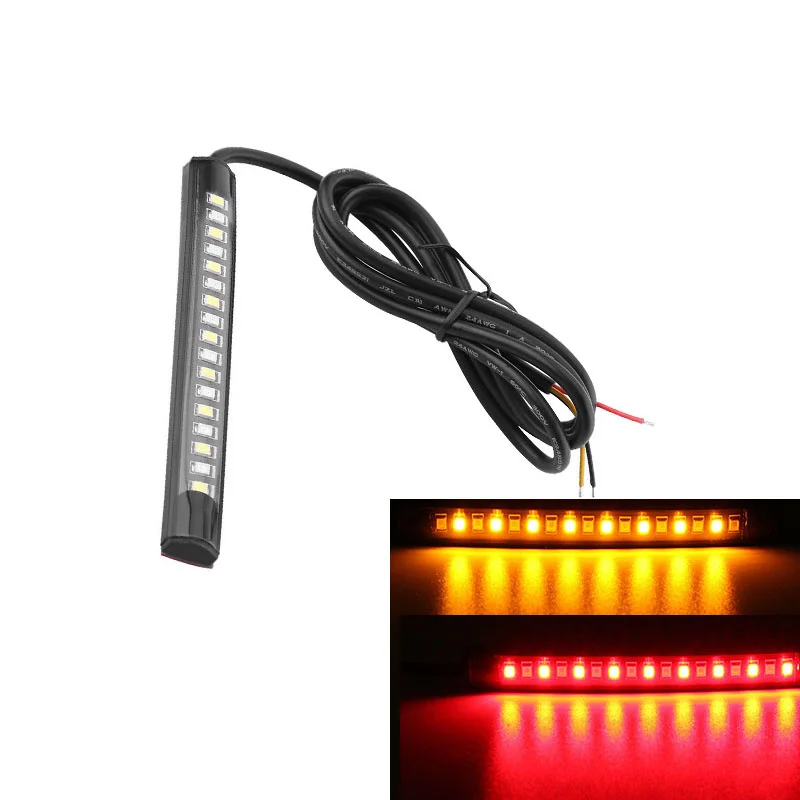 

Универсальный гибкий 17 светодиодный стоп-светильник DRL для мотоциклов, указатель поворота, подсветильник номерного знака, мигающий задний стоп-светильник
