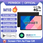 Планшет Android глобальная версия, 10 дюймов, ОС 11,0, 6 ГБ ОЗУ, 64 Гб ПЗУ, 1280x800 IPS 4G LTE, Wi-Fi, GPS, планшет 10 ГБ