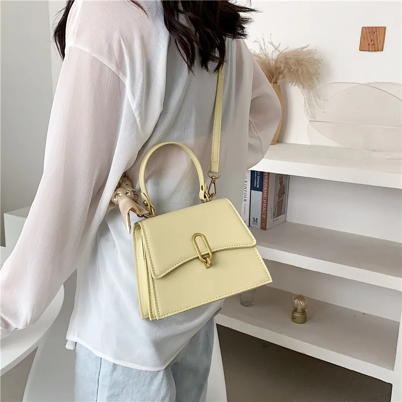 

High-quality Leather Simple Fashion Bag Female Summer 2021 New Trendy Texture Messenger Bag Casual Portable Small Square Bag