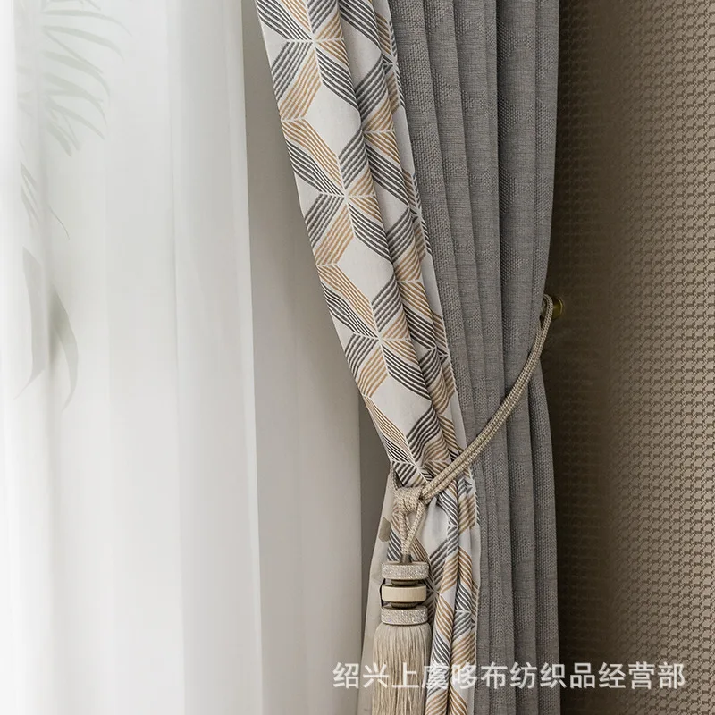 Curtains for Living Room Bedroom Dining Korean Nordic Cotton Linen Elegant High Shading Lace Printing Windows Door Pastoral