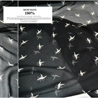 silk georgette chiffon fabric dress large wide black bird clothing diy patchwork tissue