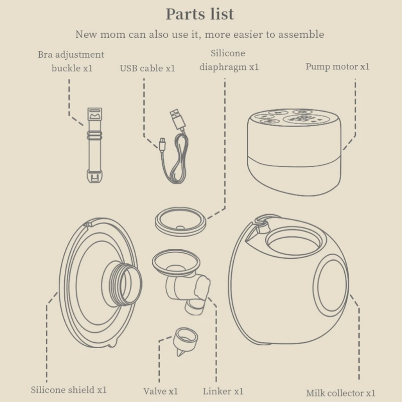 Sacaleches el&eacute;ctrico silencioso, orde&ntilde;ador autom&aacute;tico, recargable por USB, Extractor de leche port&aacute;til, manos libres, para lactancia de beb&eacute;, Acce-2