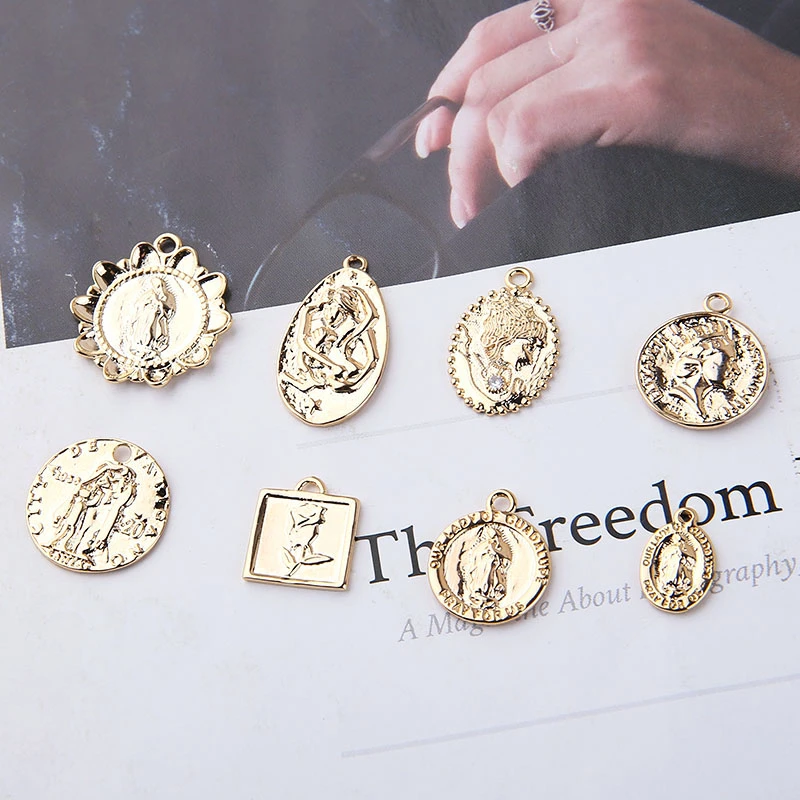 6 шт. винтажные женские серьги с медным покрытием в виде королевы красоты