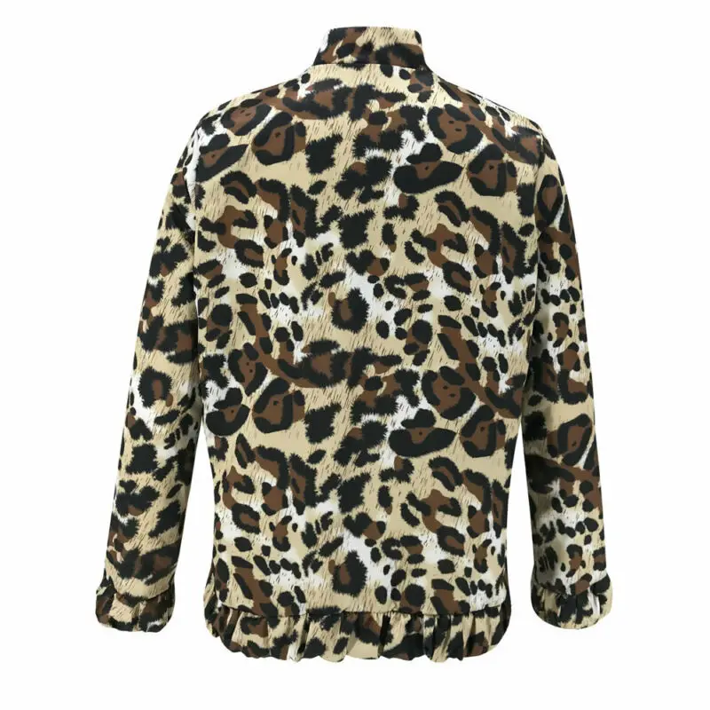 

Fashion Women New Jackets Coats Autumn Winter Spring Long Sleeve Leopard Zipper Jacket Outers Top Female Casual Outwear Coat Hot