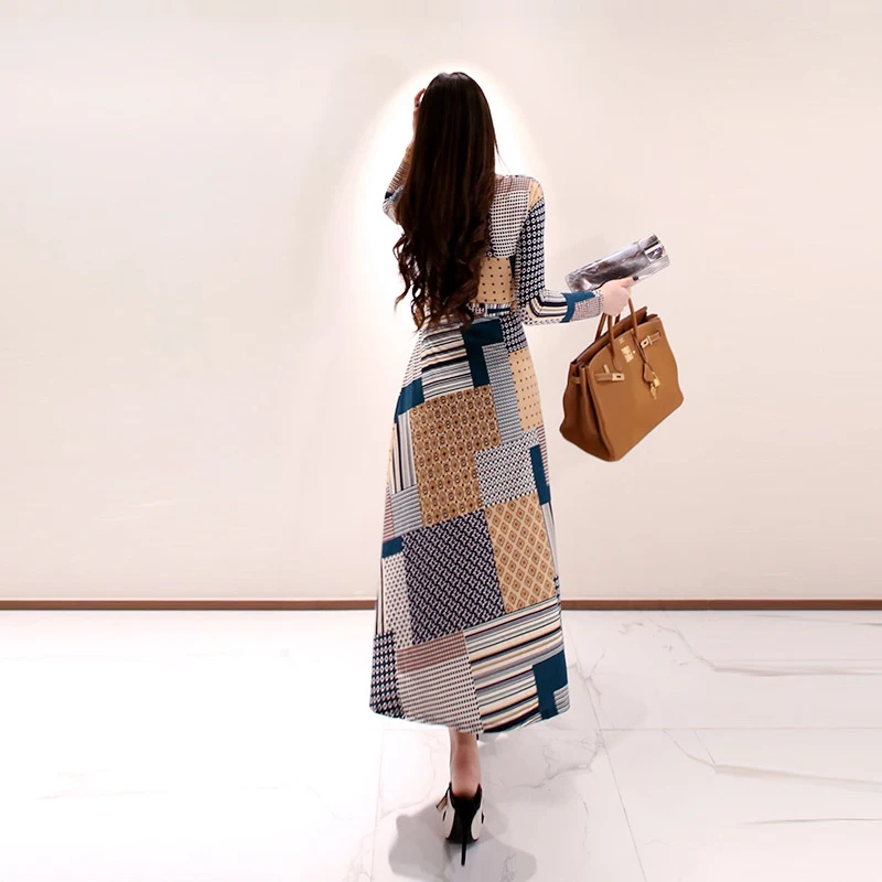 Женское длинное платье с v-образным вырезом повседневное облегающее