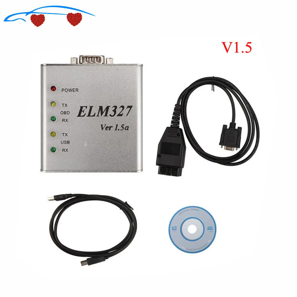 Автомобильный диагностический инструмент ELM327 V1.5 OBD2 металлический алюминиевый ELM