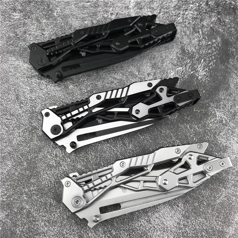 

2021 Mechanical Folding Blade Knife All Steel Handle Cool Style Outdoor Hunting Survival Knife Tactical Self Defense EDC Knives