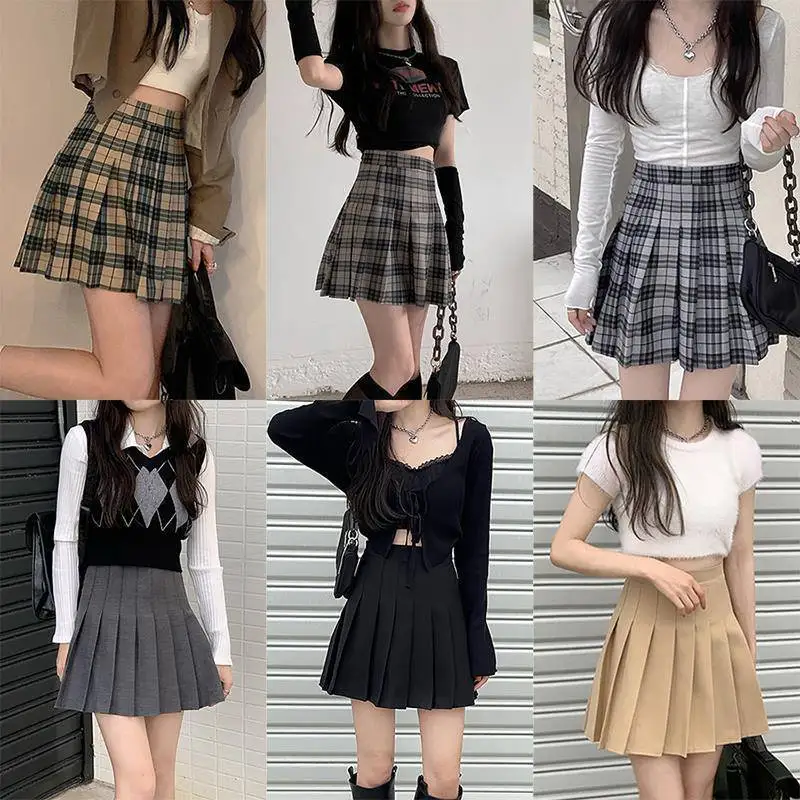 

Jk Plaid Skirt Women Fashion New Y2k High Waist Mini Tennis Skirts Uniform A-line Black Pleated Skirts Hip Hot Girl Short Skirts