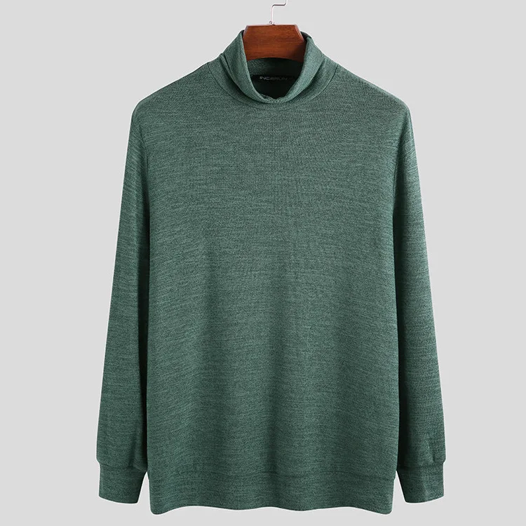 

Hot Sale Clothing Men's Autumn and Winter Long Sleeve T-shirt Turtleneck plus Size Knitted Bottoming Shirt