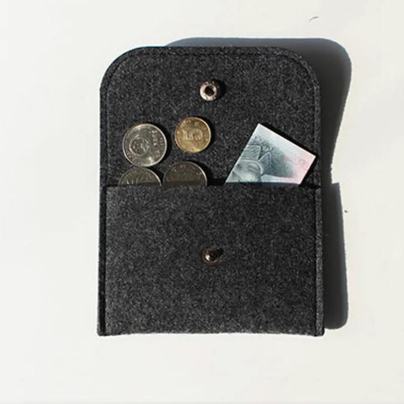 Тонкий однотонный квадратный кошелек из фетра 2018 | Багаж и сумки