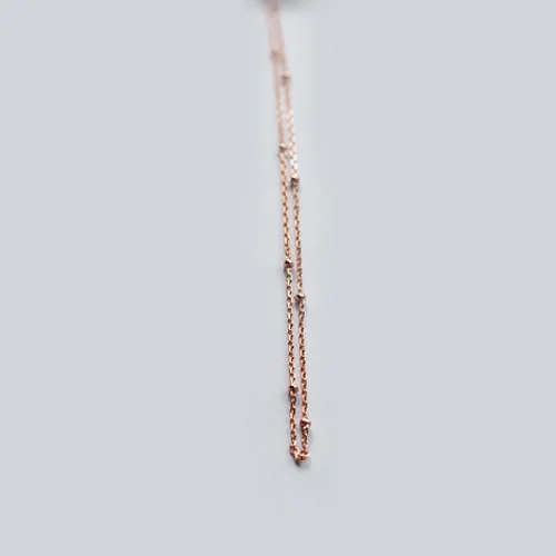 Rose Gold(O) Trusta натуральная 925 пробы серебро минималистичный сладкий бусины цепочка, короткое ожерелье для Для женщин подруги Свадебные украшения подарок DS2102 - Окраска металла: Rose Gold(O)