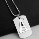 Титановый кулон из нержавеющей стали, 26 букв алфавита Dogtag для женщин, мужчин, самодельные ожерелья, подвески, ювелирные изделия, кулон