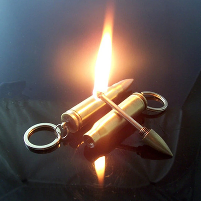 

Keychain Match Lighter Portable Bullet Waterproof Kerosene Lighter Cigarette Accessories Men Gift