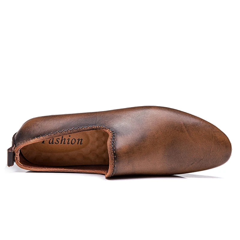 Мужские лоферы Кожаная повседневная обувь классические стильные слипоны