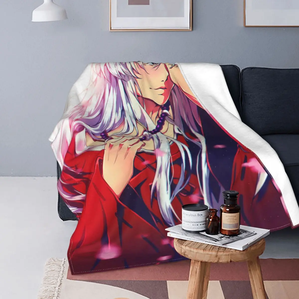 

Japanese Anime Wool Blankets Inuyasha Customized Throw Blanket for Bed Sofa Couch Bedspread