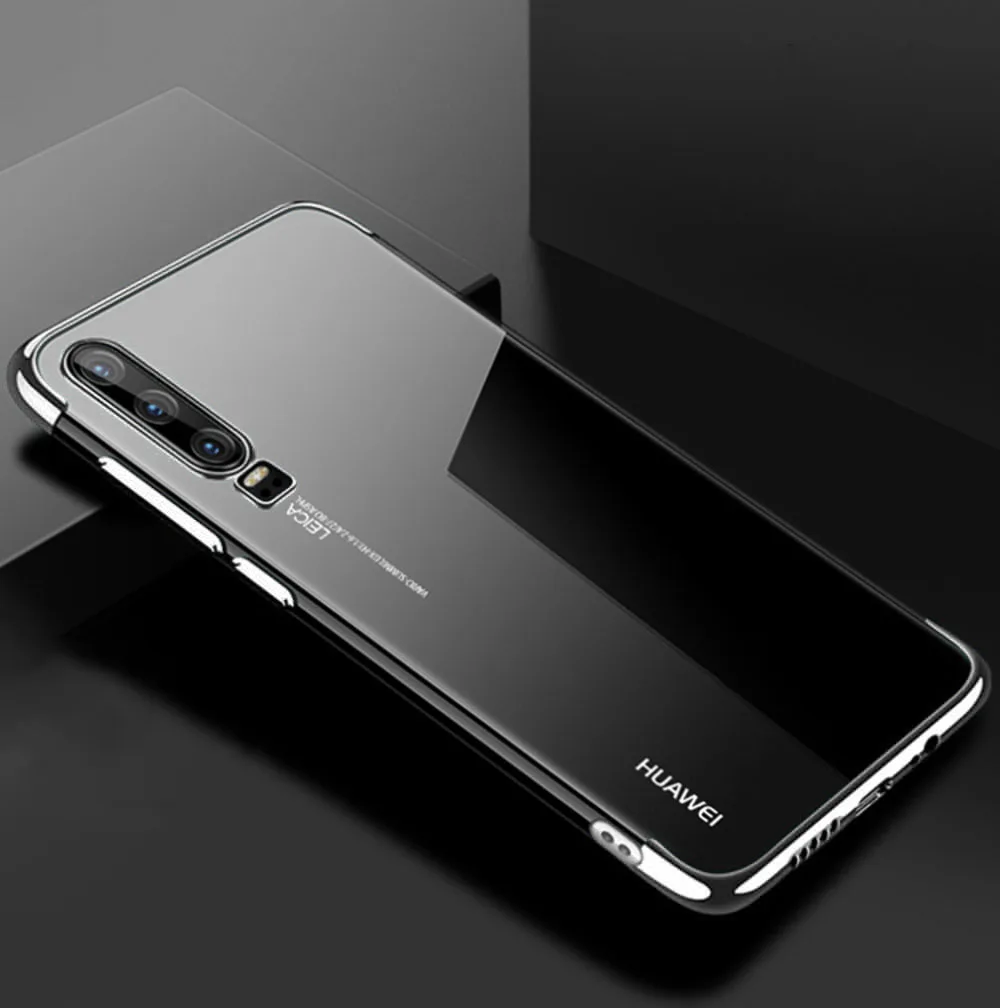 Silver Чехлы с покрытием из ТПУ для huawei P30 Pro Lite P20 P Smart Z Plus Nova 3 3i 5 5i Honor 10 10i 20 мягкий силиконовый прозрачный чехол - Цвет: Silver