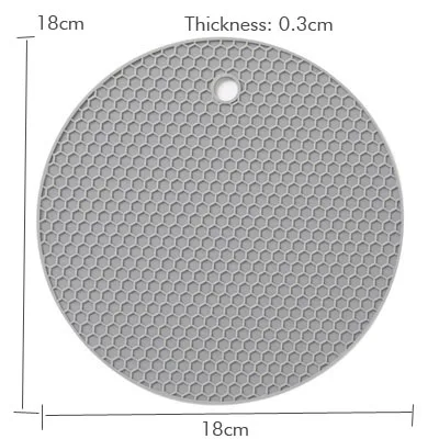 Gray round ERMAKOVA термостойкая силиконовая матовая подставка горячий коврик для горшка держатель посуды ложка для отдыха открывалка для банок толстая и Гибкая подставка кухонный инструмент - Цвет: Gray round