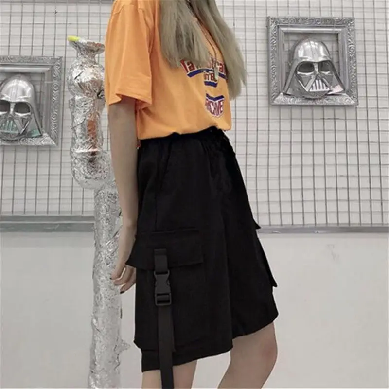 NiceMix летние 2020 новые ретро американские штаны до колен с большими карманами