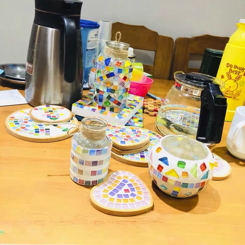 Смешанная мозаичная плитка посылка шаговый камень для поделок цветное витражное