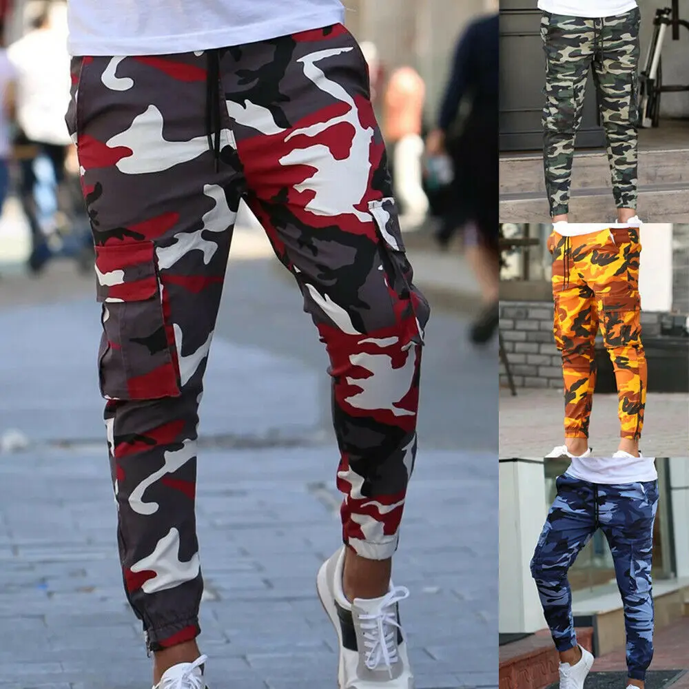 

Новинка, мужские камуфляжные штаны, повседневные брюки, Карго, с карманами, для занятий спортом на открытом воздухе, для спортзала, бега, джо...