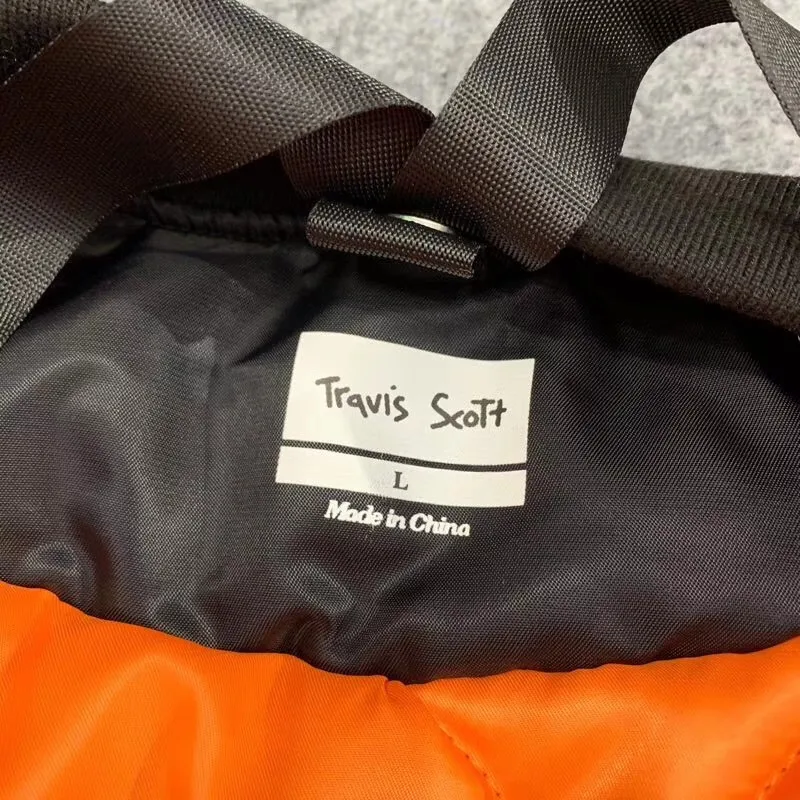 

Travis Scott New Bomber Astroworld Jacket Men 1:1 High-Quality Fashion MA-1 Force Pilot Jacket Travis Scott Jackets