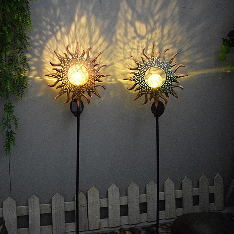 

LED Solar Flame Light Sun Moon Waterproof Landscape Solar Decorative Light New