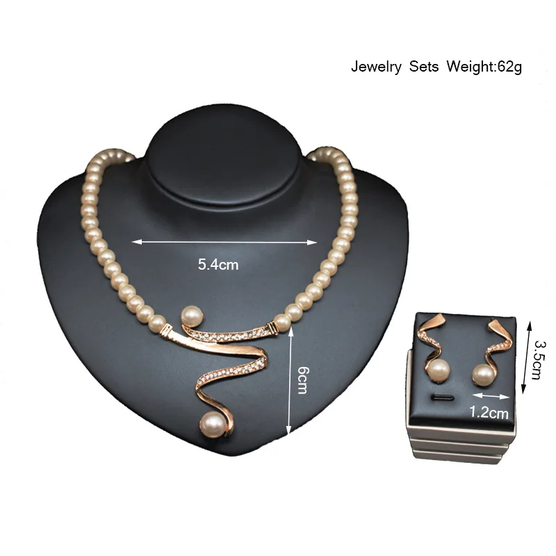 Модный стильный экологичный ювелирный набор из сплава с жемчугом для банкета