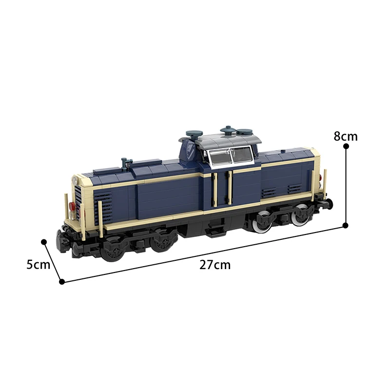 

MOC Motor vehicle V100 German Cargo Locomotive Train Track Building Block Military Series Toys Education Bricks For child Gift