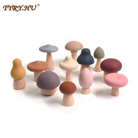 tyry hu 12pc mushroom building blocks silicone teether soft jenga building block 3d stacking toys for infant bpa free montessory