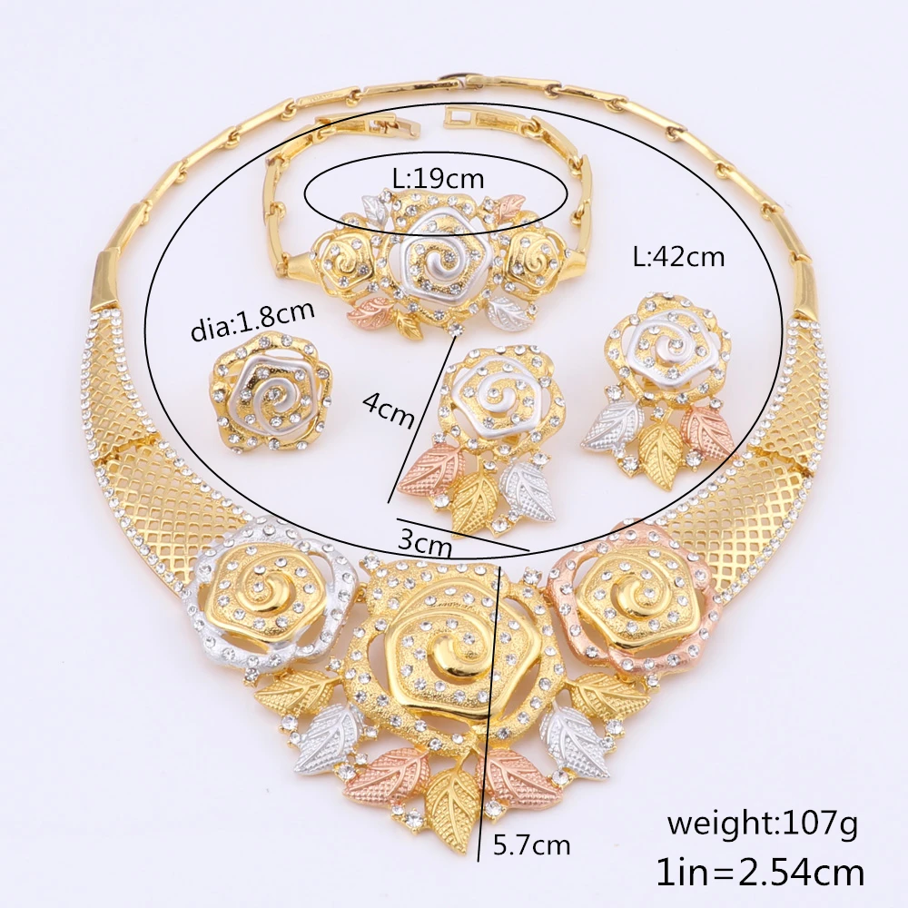 Женский ювелирный комплект из колье серёг кольца и браслета | Украшения