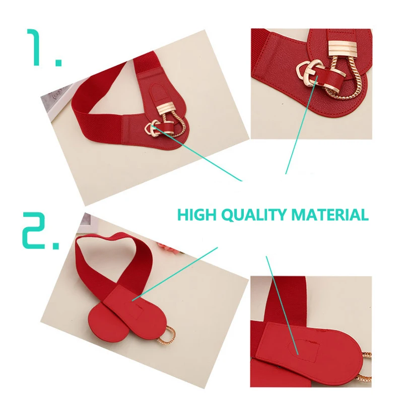 Женское платье с поясом простой эластичный пояс золотыми пряжками широкий