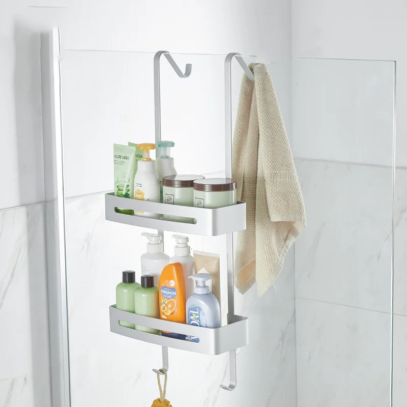 Двухуровневый стеллаж для хранения в ванной комнате настенный Тип Подвесная