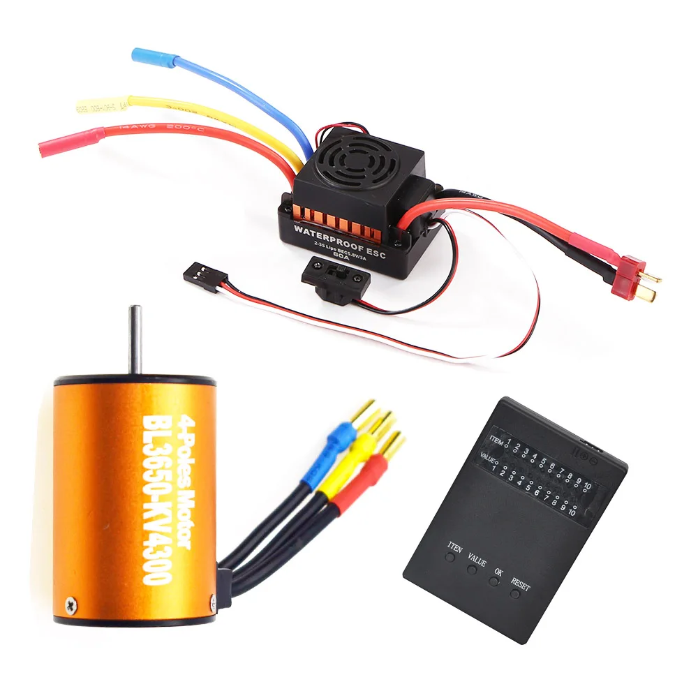 C OCDAY непроницаемый BL3650 4300KV sin escobillas del двигатель с 60A ESC Combo de 1/10 coche RC - Цвет: C