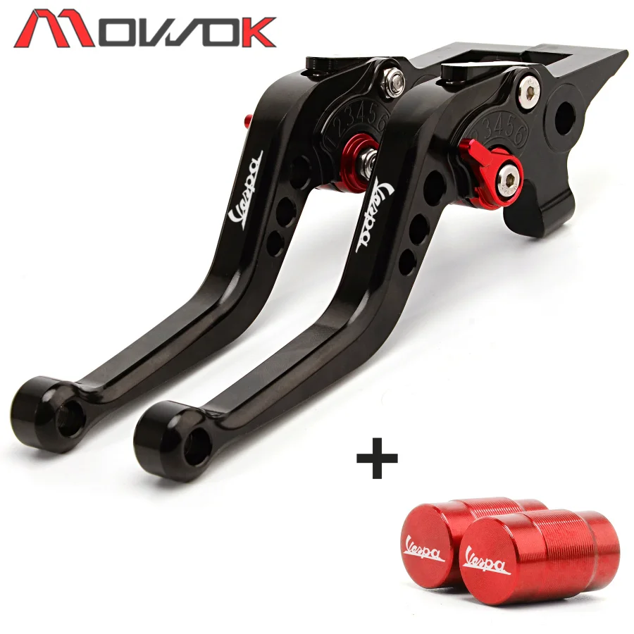 black red A Колпачки для шин и мотоциклов, короткий тормозной рычаг сцепления для Vespa GTS 125 250 300 Super Granturismo 125 200 S125 S150 - Цвет: black red A