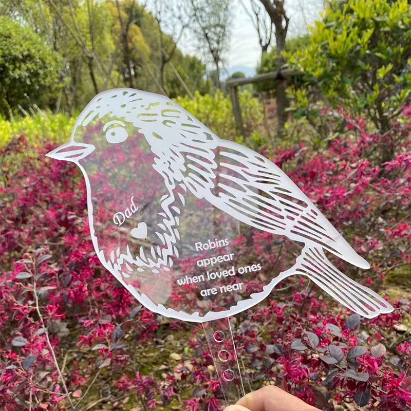 

Acrylic Bird Silhouettes Garden Fence Decor Sparrow Robin Garden Birds Outdoors Garden Decoration Ornament Statues