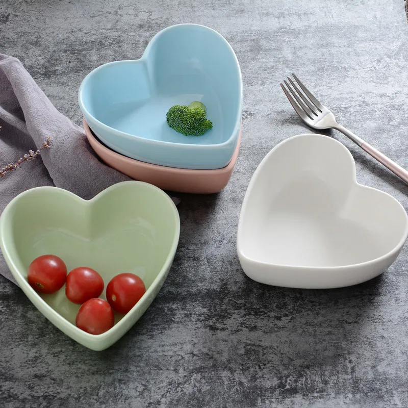 Чаша креативная любовь конфеты цвет розовый синий керамические в форме сердца