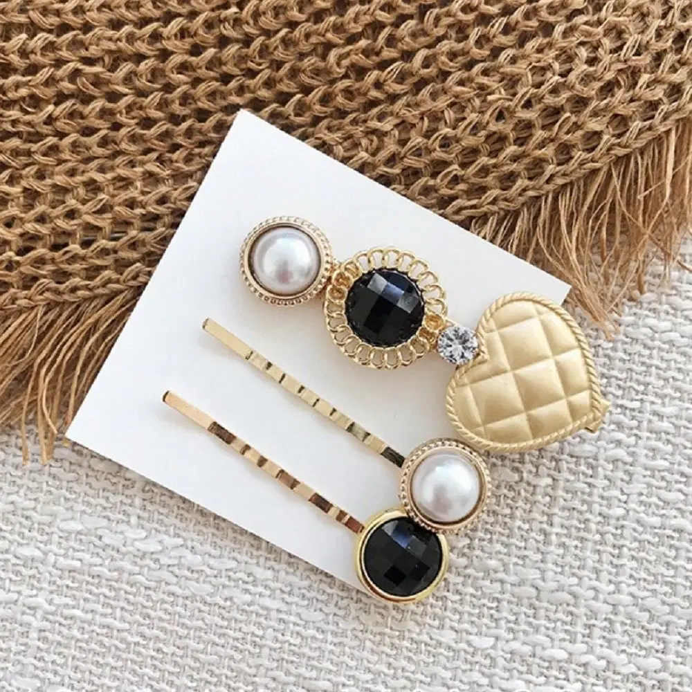 3 шт./1 комплект модные аксессуары для волос пуговица из твида имитирующая жемчуг