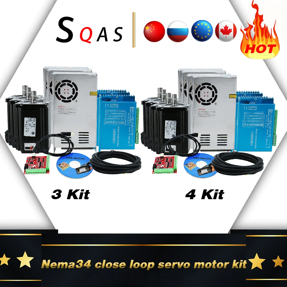 Серводвигатель с закрытой петлей Nema34 86HB250 80/86HB250 118/86HB250 156 двигатель постоянного