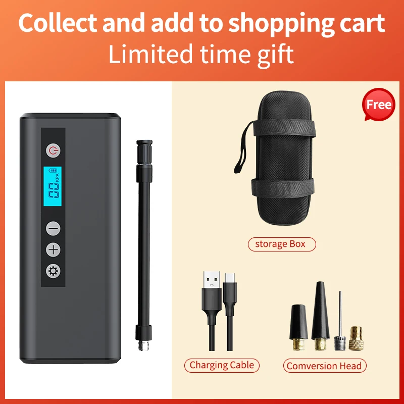

Car Electrical Air Pump Mini Portable Wireless Tire Inflatable Pump Inflator Air Compressor Pump for Car Motorcycle Bicycle Ball