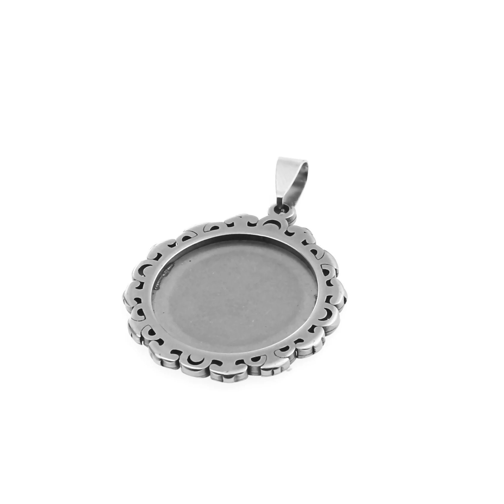Пустая основа для кабошона с узором из нержавеющей стали 2 шт./лот подвеска