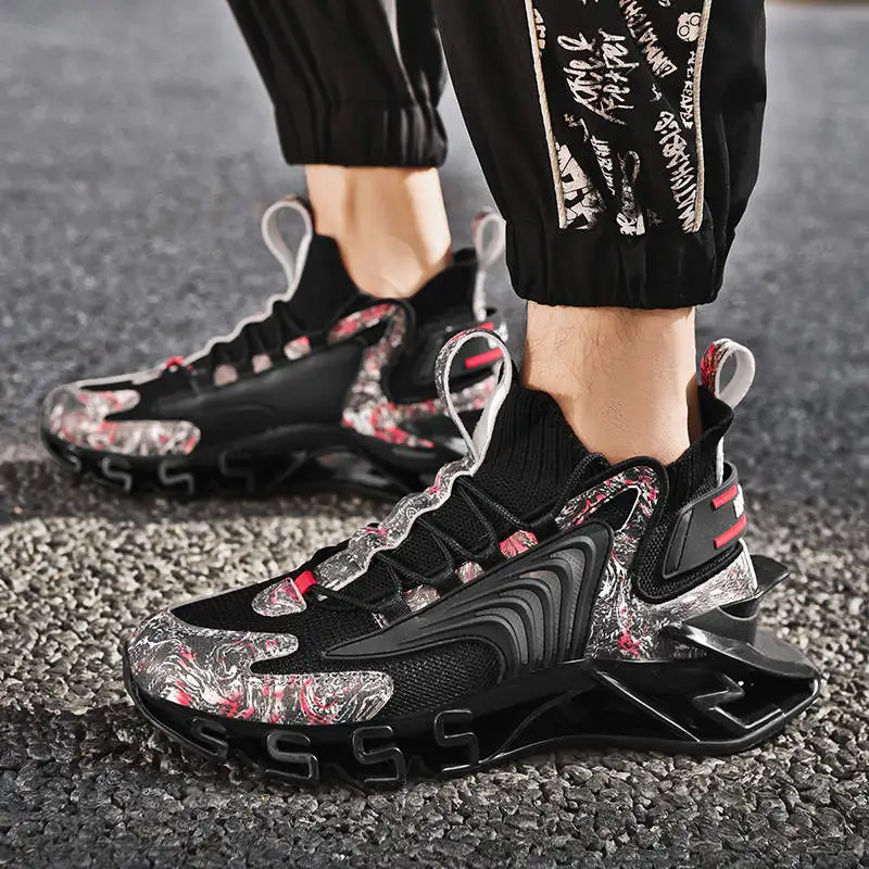 Воздухопроницаемые мужские кроссовки для бега красная Мужская Спортивная обувь