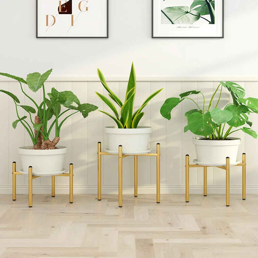 

33cm Outdoor Furniture Plants Stand Balcony Shelf Green Succulent Iron Art Rack Simple Floor Light Luxury Flower Holders D411