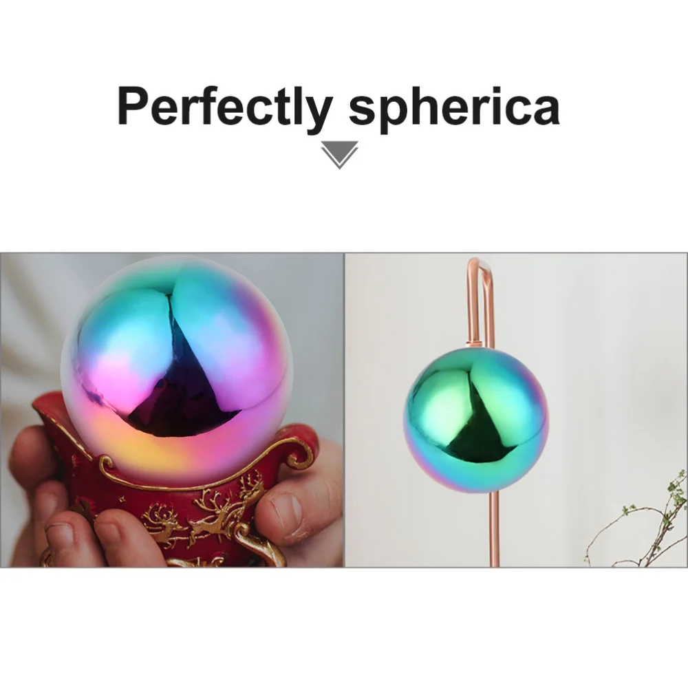 

2pcs Stainless Steel Gazing Rainbow Mirror Hollow for Garden Decor
