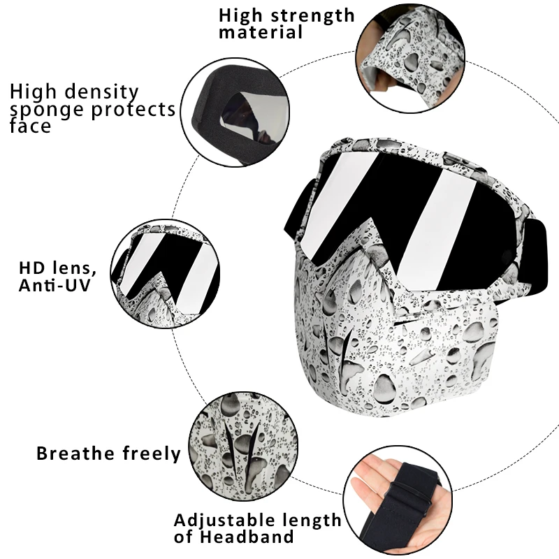 Очки для мотокросса полностью лицевая мотоциклетная маска глаз съемное Защитное