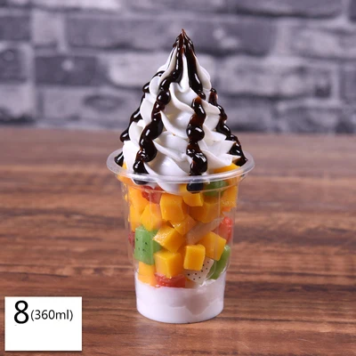 Моделирование Сливочное мороженое с сиропом образец фруктового Sundae модель поддельные для сливочного мороженого реквизит коробка для демонстрации камней в витрине искусственные sundae формы